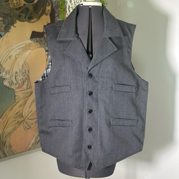 Filson Whipcord Western Vest Virgin Wool Mackinaw Pockets USA Style 10064 Sz XL - Picture 3 of 9